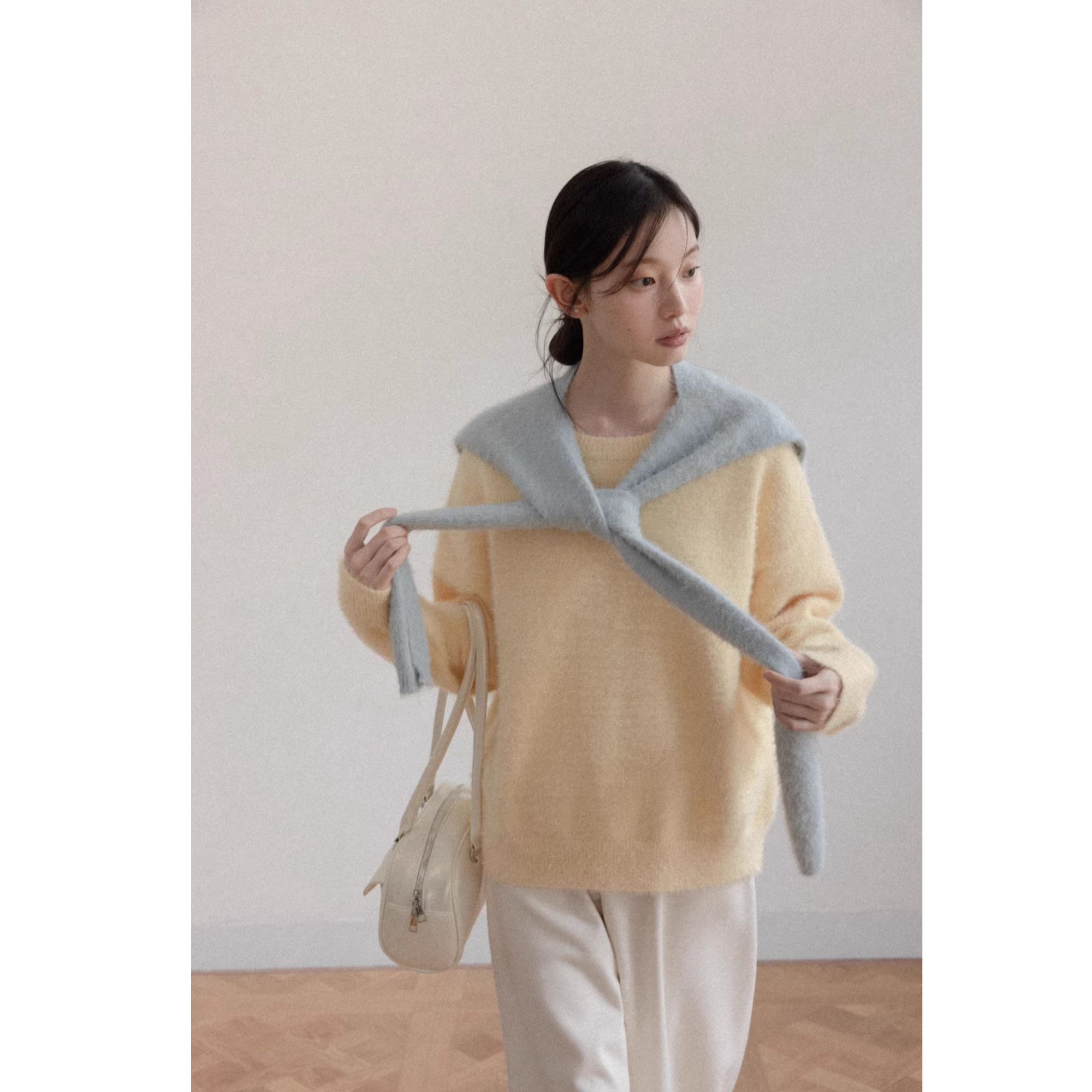 羊城故事-韩系宽松圆领针织毛衣女冬季新款百搭保暖上衣Y51256282