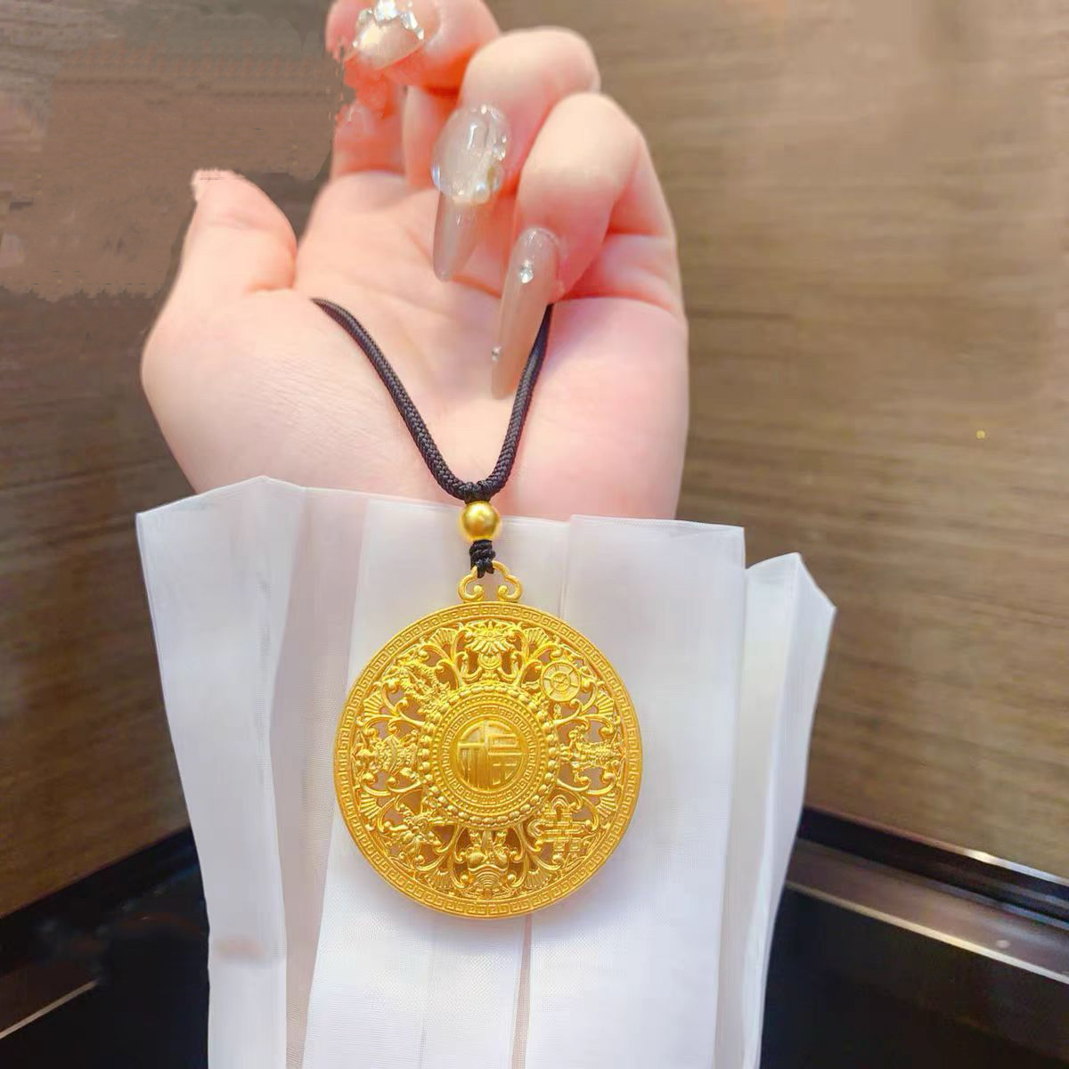 铜合金项链 703万字八宝罗盘毛衣链