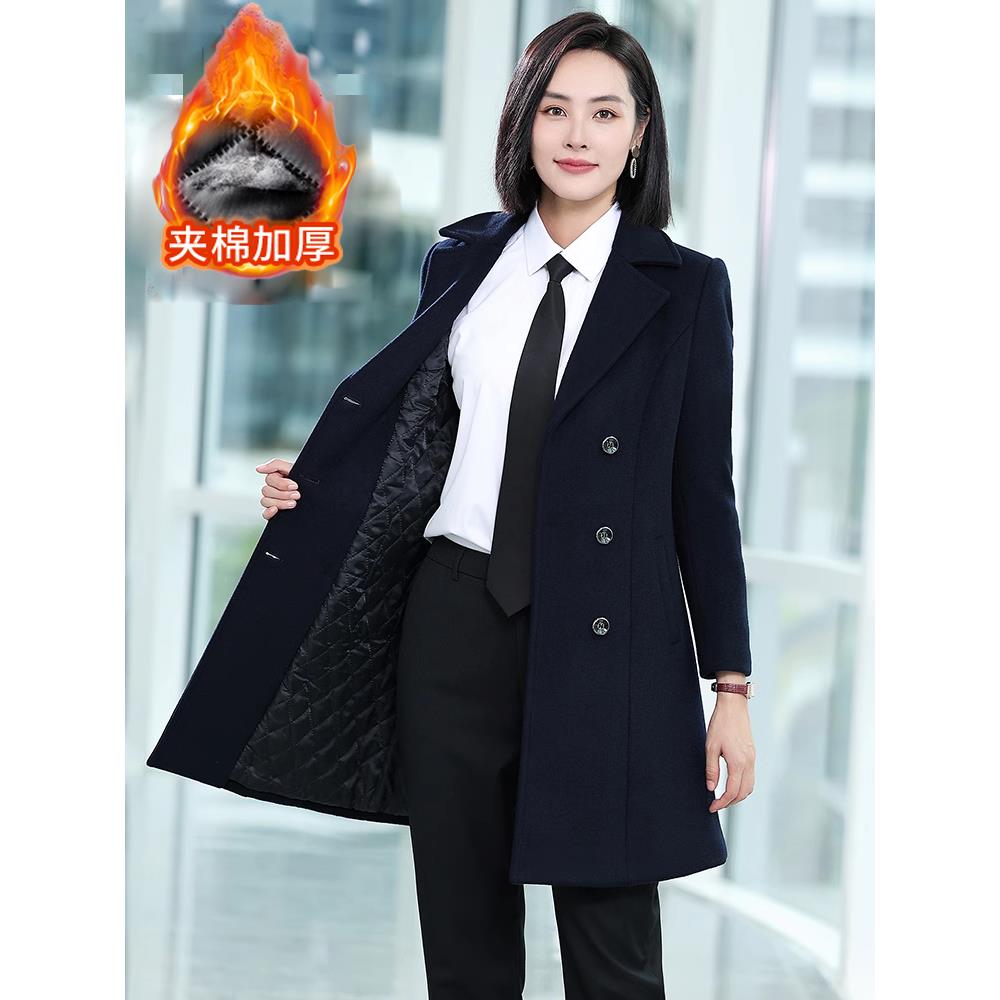 职业装呢子大衣外套女秋冬工作服2026新款冬季加厚中长款毛呢西装