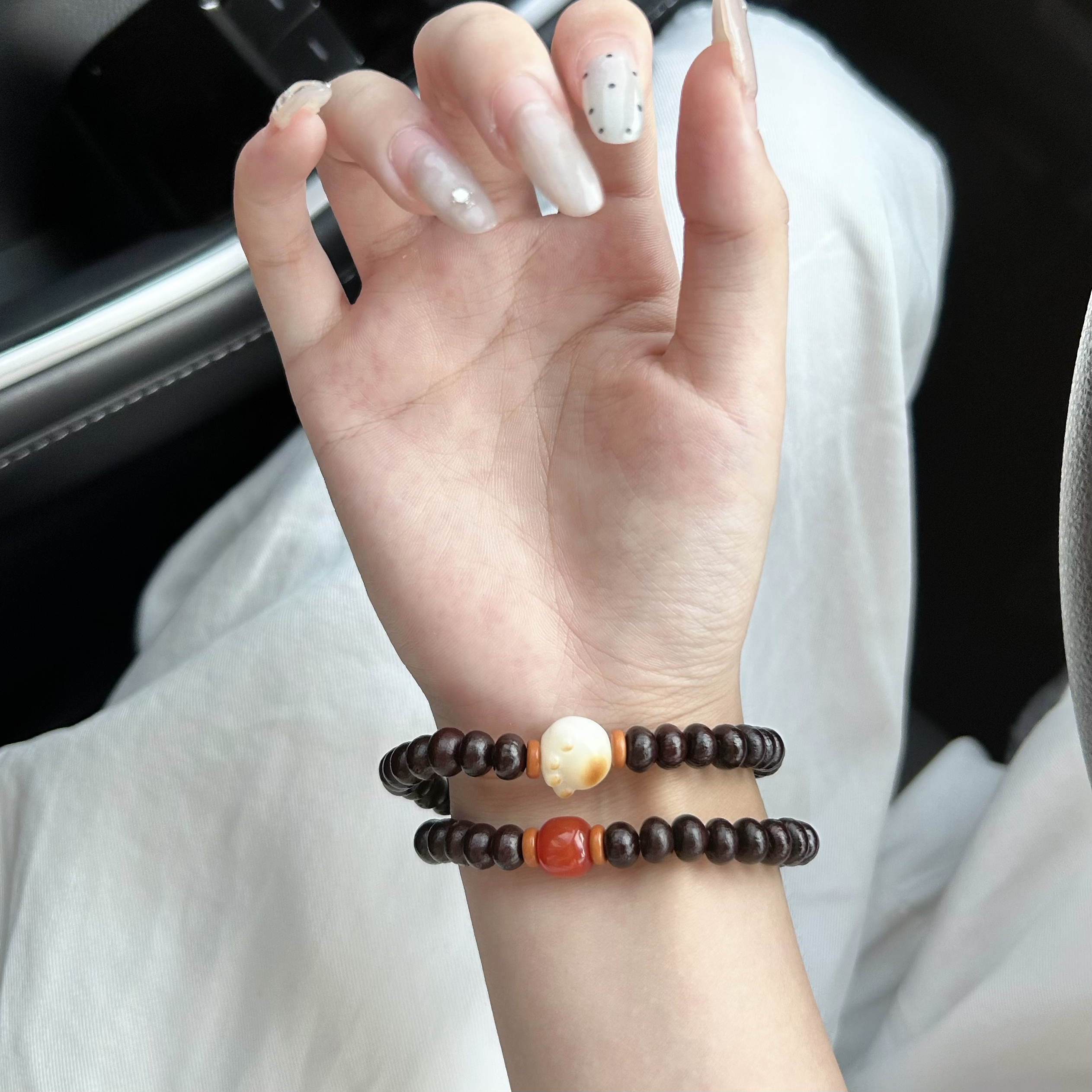 原生态紫金钵盂双圈手串天然金饭碗菩提男女情侣手持