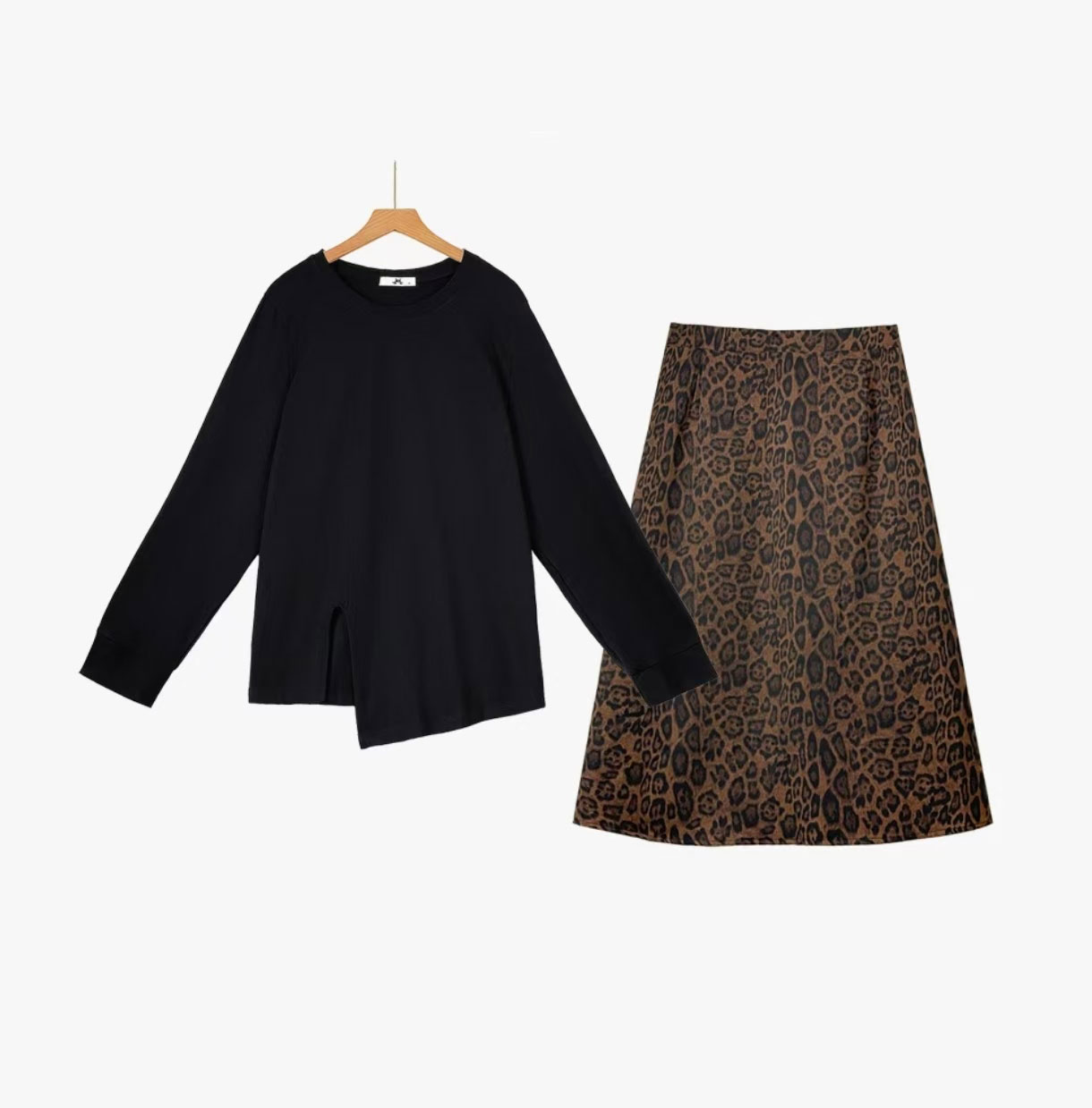 大码女装300斤胖MM时尚设计感纯欲风气质简约法式套装10080