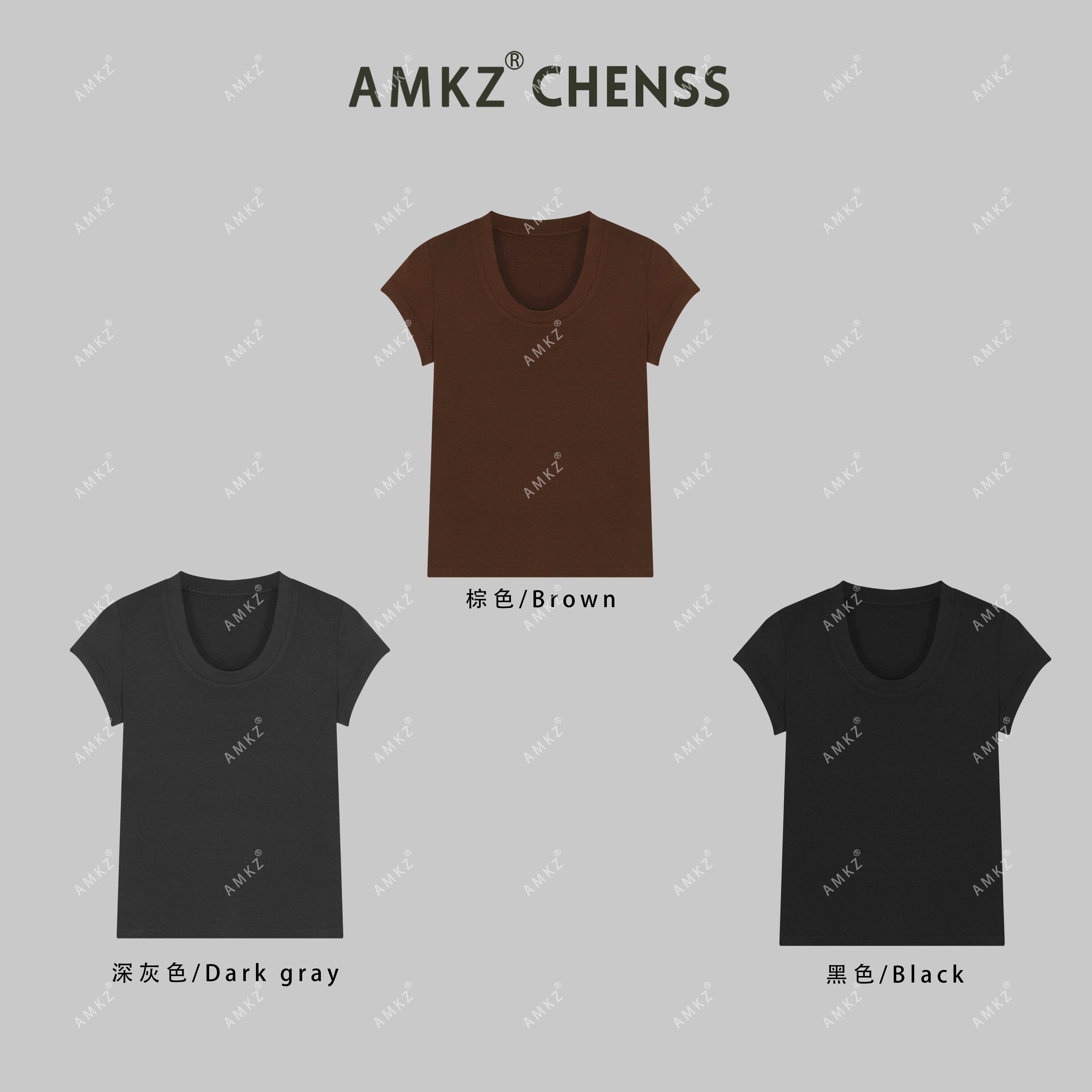 大U领莱赛尔天丝绵羊毛显瘦小飞袖设计感气质短袖T恤女7953