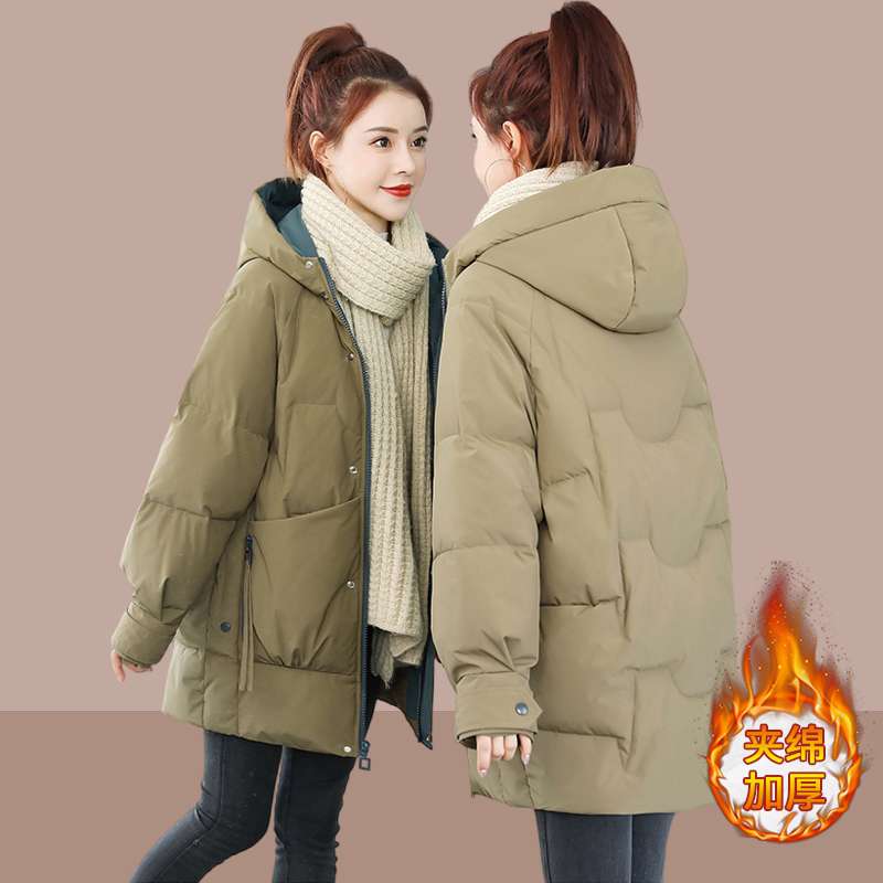 中长款派克棉服外套女2025冬新款宽松加厚爆款小个子连帽棉衣棉袄