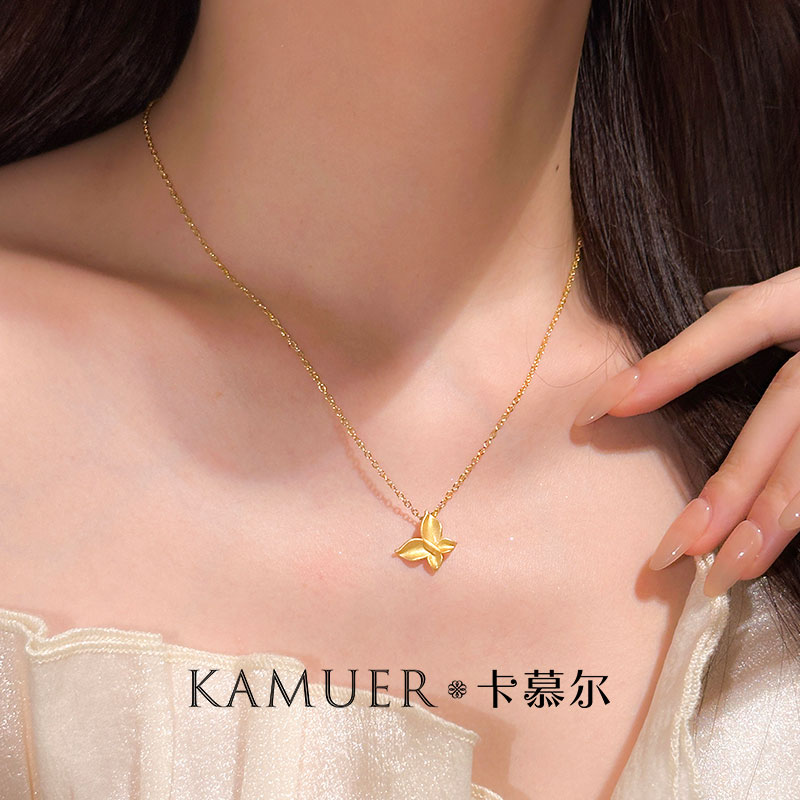 铜合金项链 福运蝴蝶简约设计轻奢风高级感女士锁骨链