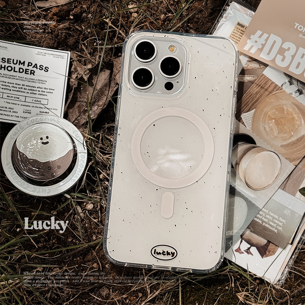 双层imd16手机壳17磁吸支架iphone15pro max墨点椰子12适用13