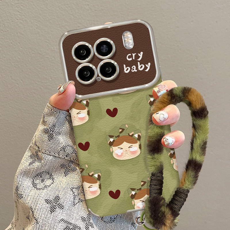 壹适用小米15pro手机壳秋冬新女款14哭娃豹豹猫猫挂绳高级感防摔