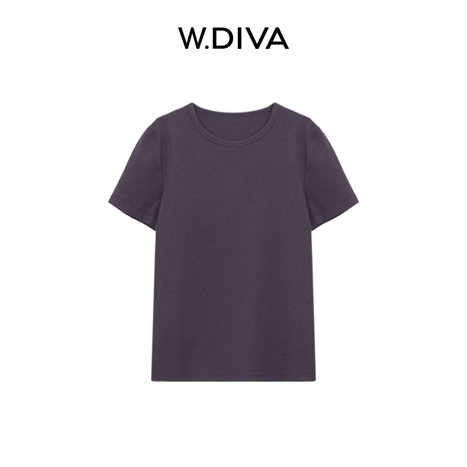 W.Diva【凝梦】舒适百搭极简长绒棉圆领短袖T恤纯欲慵懒风51T071397