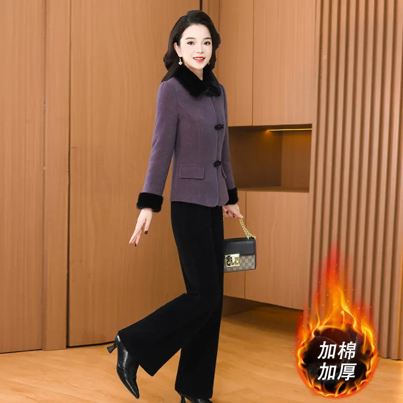 【两件套】28931泓澄茂冬季优雅气质修身时尚休闲收腰显瘦保暖套裤