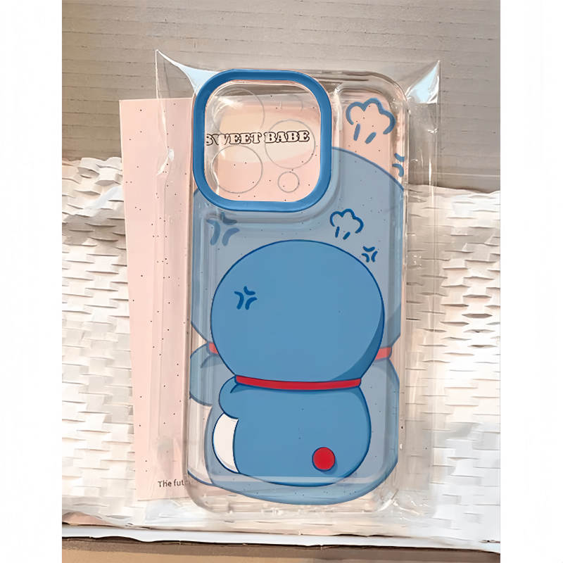 BANCA生气蓝胖子背影适用iphone16/15手机壳苹果华为vivo小米oppo