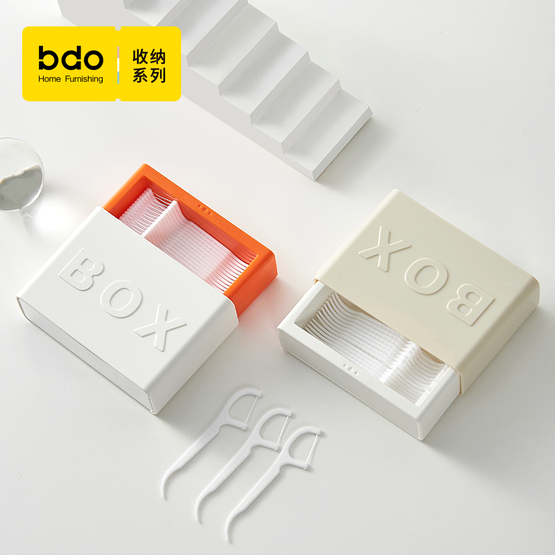 2025新款创意收纳盒牙线盒自动弹出便携式随身出差牙线带镜子家用