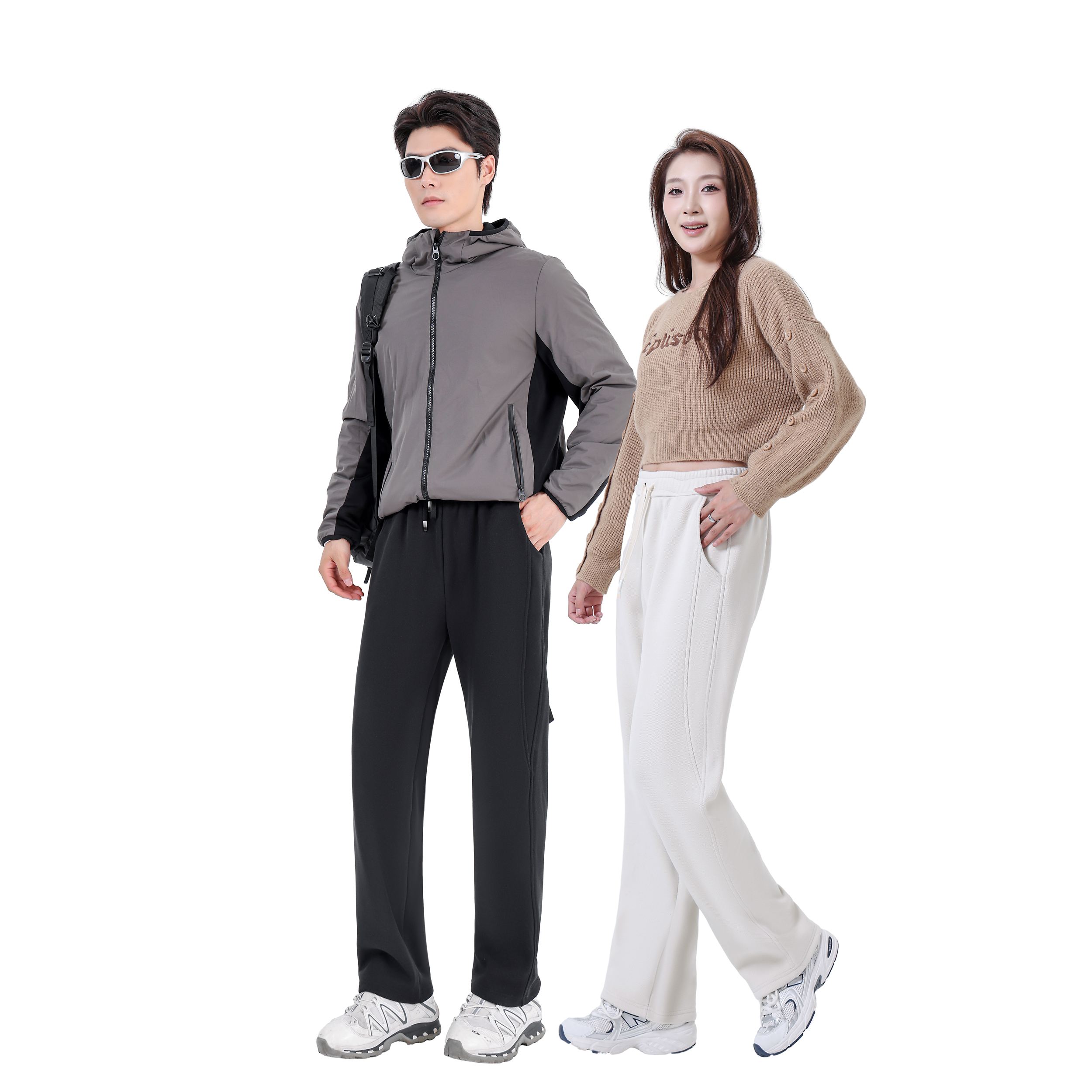 2025秋冬高克重加绒防风裤男女同款保暖内里绵羊毛直筒裤-m1