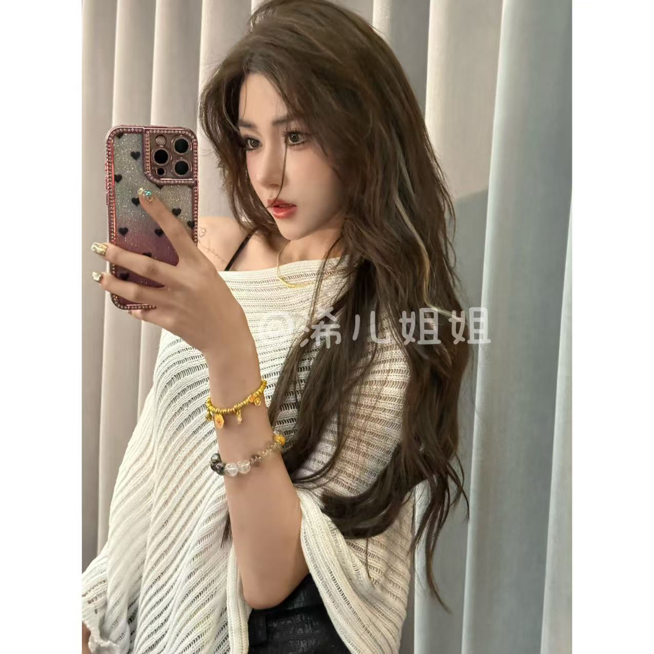 慵懒风气质披肩镂空不规则防晒罩衫上衣夏季外搭针织衫