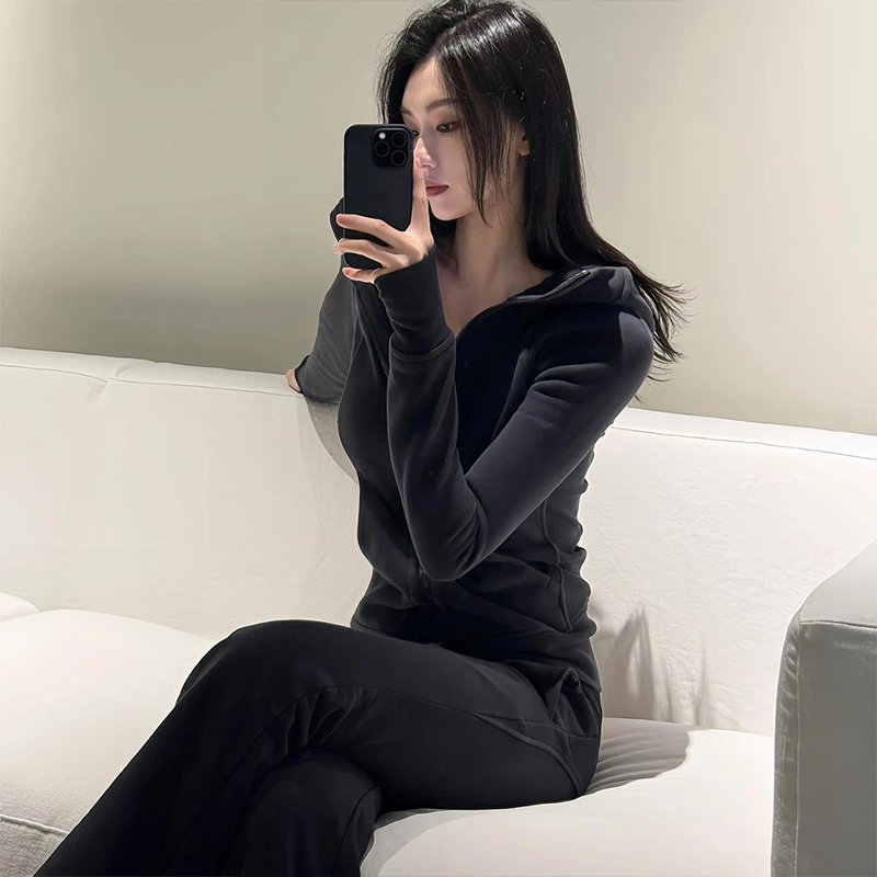 时尚减龄休闲运动服套装女春季季高级感卫衣长裤小个子显瘦两件套