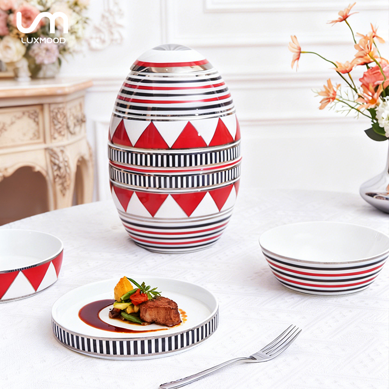 LUXMOOD勒慕马戏狂欢创意餐具套装高级轻奢骨瓷家用碗盘餐具