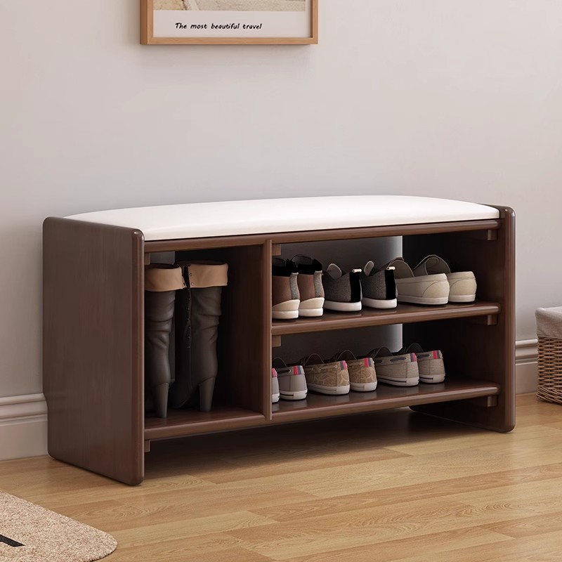 北欧实木换鞋凳玄关穿鞋凳门口家用鞋柜一体式软包入户可坐凳鞋架