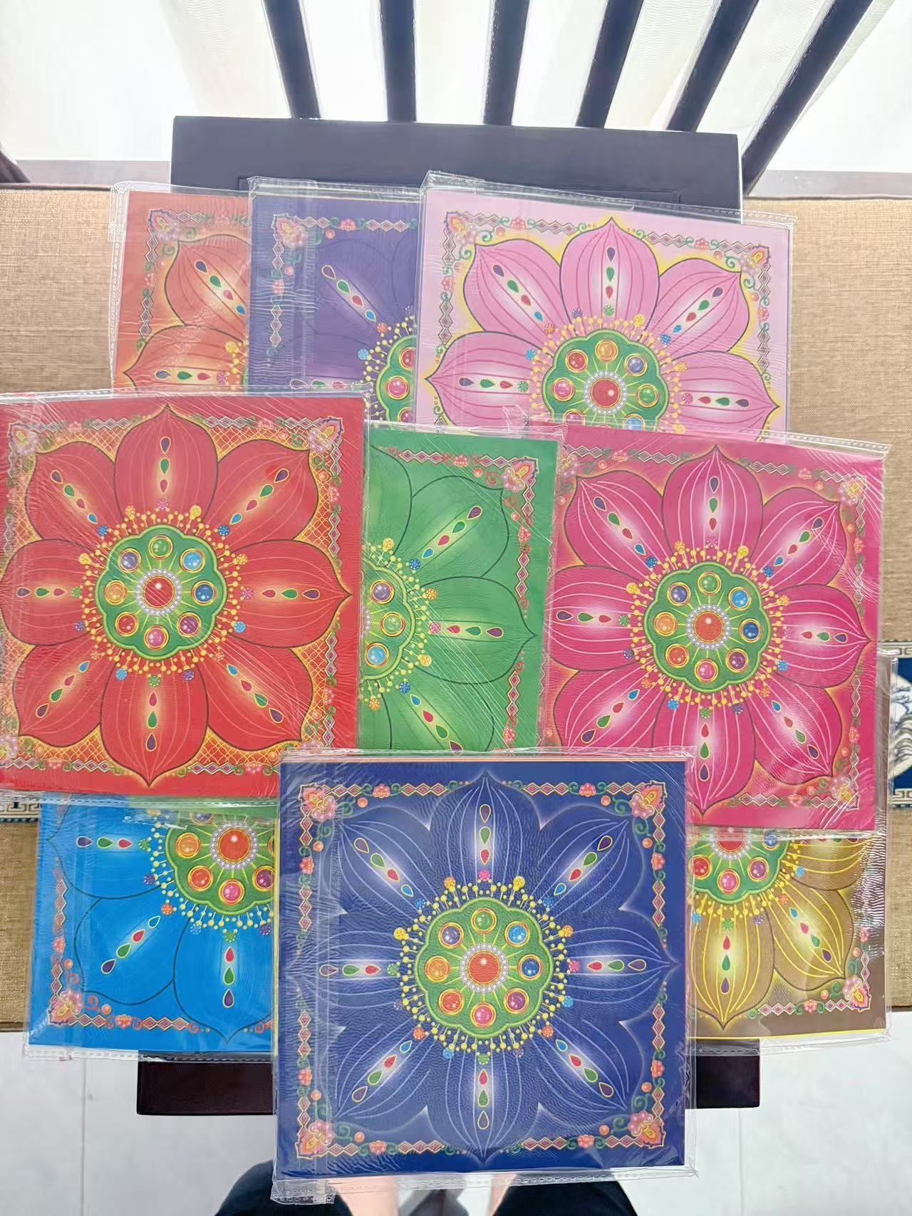 双面彩印十色莲花手工折纸折塔材料包手工制作