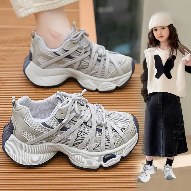 女童运动鞋2025春秋新款儿童老爹鞋中大童防滑软底女孩休闲女童鞋