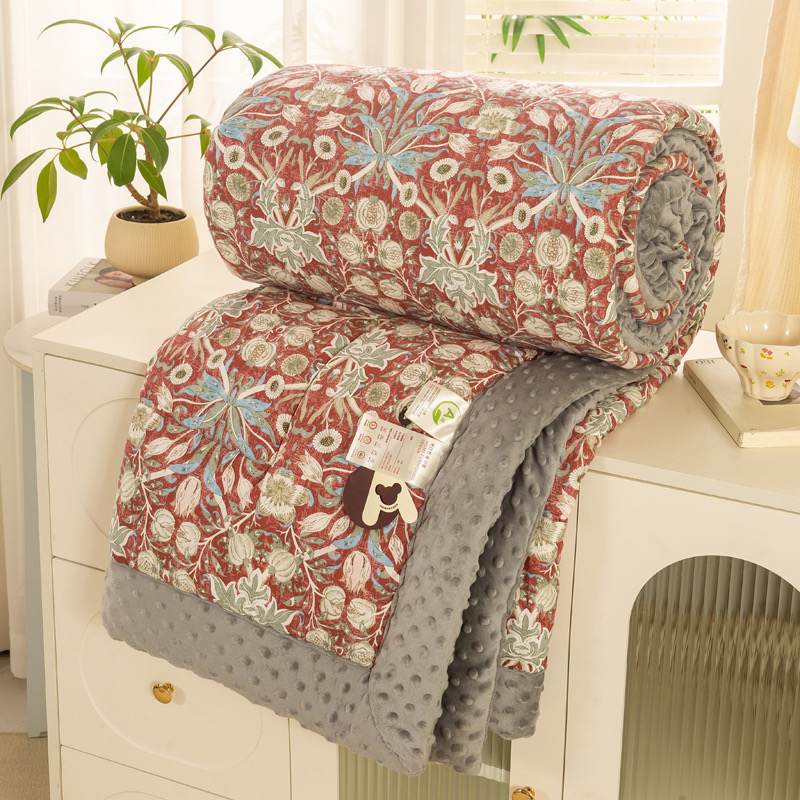 克洛伊全棉豆豆被单双人纯棉豆豆绒春秋加厚保暖学生宿舍冬被