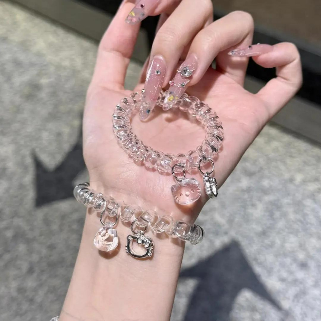 新款甜美电话线发圈简约头绳无痕夏天发绳清新百搭日常高弹力耐用