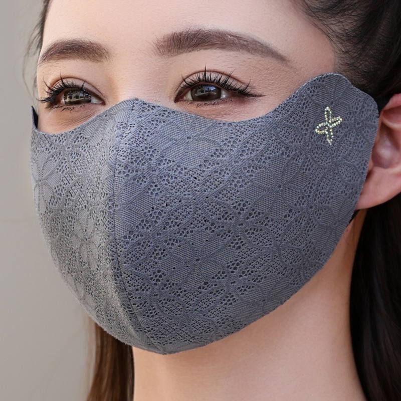 立体无痕保暖口罩女秋冬季新款时尚优雅气质蕾丝透气防寒保暖面罩
