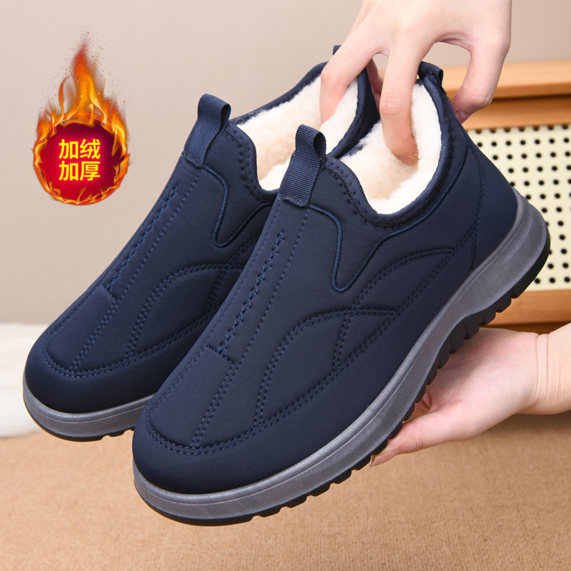 冬季新款高帮老北京棉鞋男士休闲雪地靴中老年防滑保暖棉靴爸爸鞋