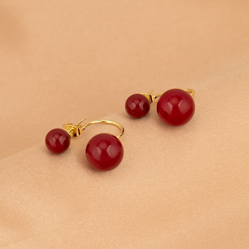 度假风耳饰安可拉红耳饰轻奢小众高级感耳耳钉2025新款爆款高级感