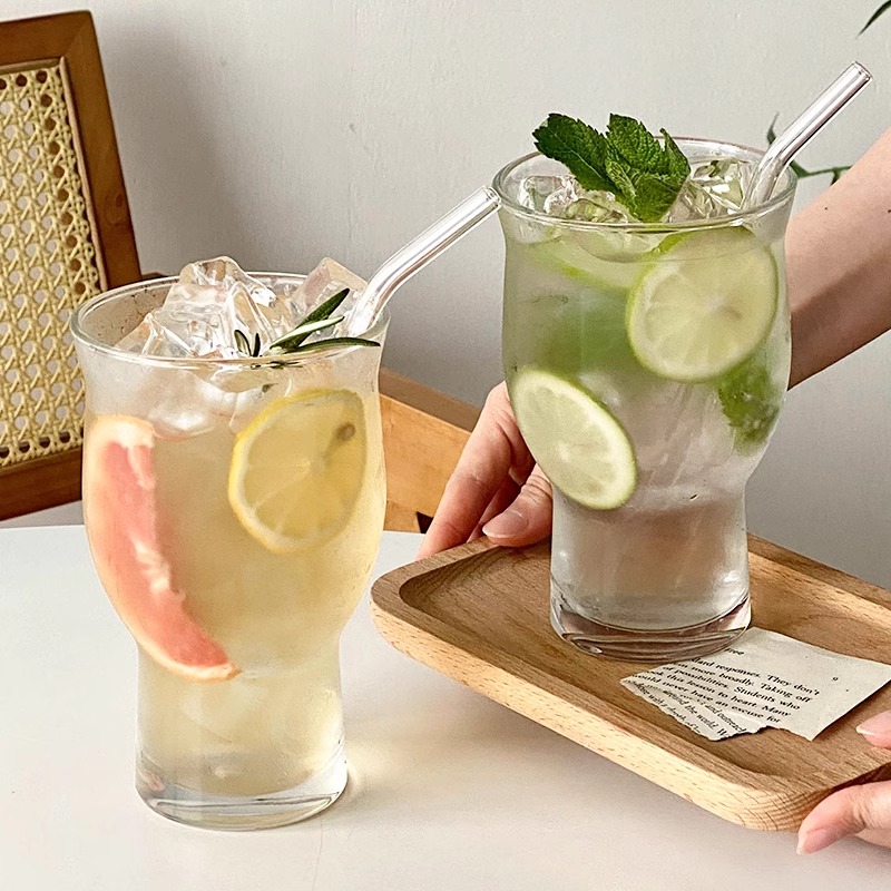 新疆包邮到家ins网红宽口玻璃杯果汁杯咖啡杯啤酒杯饮品饮料杯子