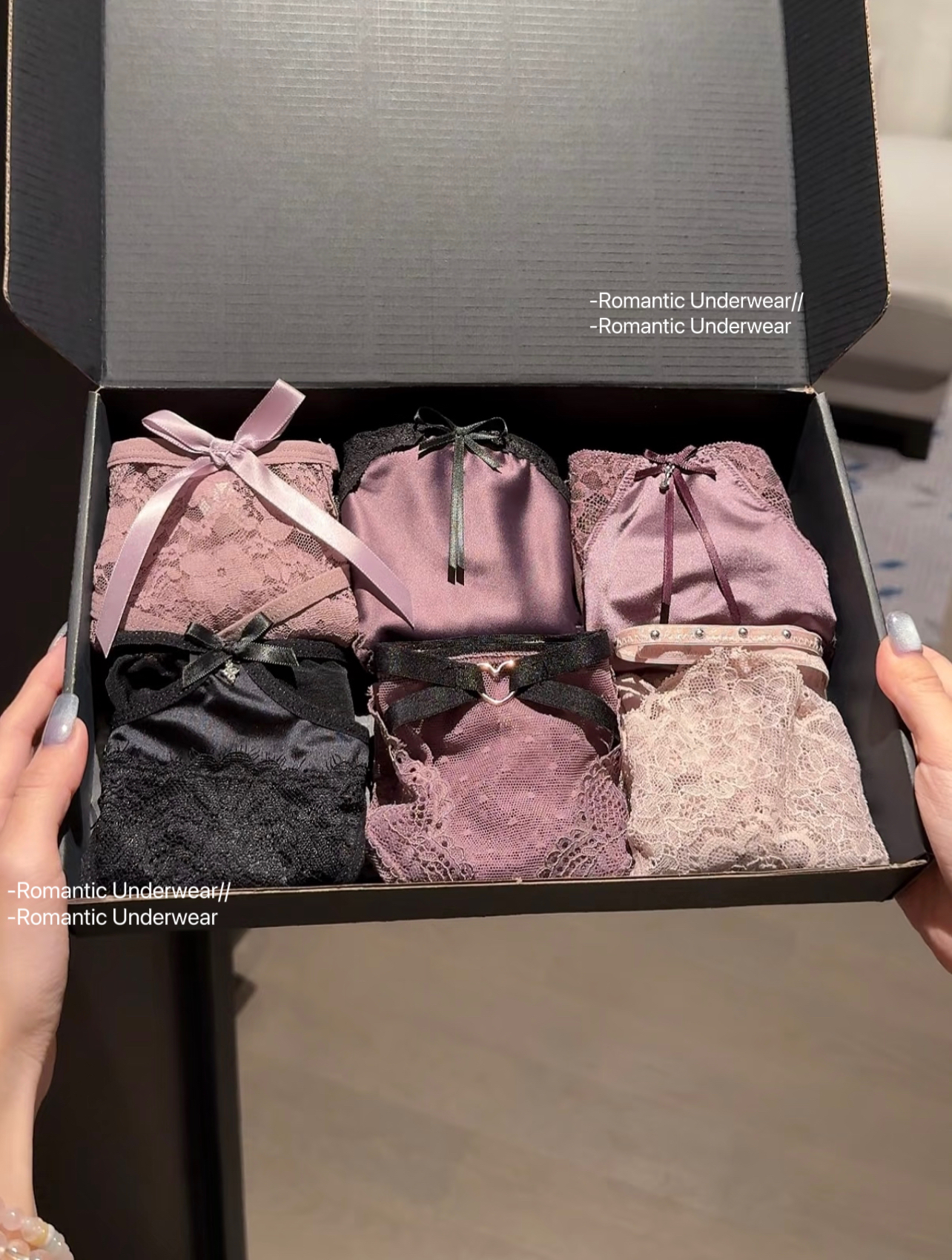 【晚间风-紫】 （轻奢6条装）轻奢蕾丝性感女内裤组合