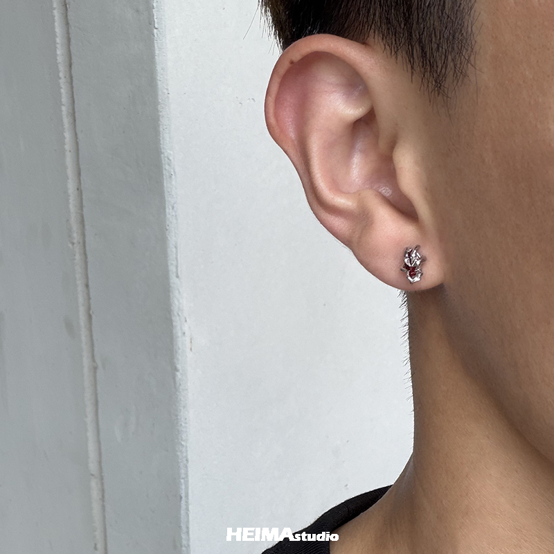 925银耳饰 原创龙爪耳钉男女纯银耳饰防过敏睡觉不用摘养耳洞耳环