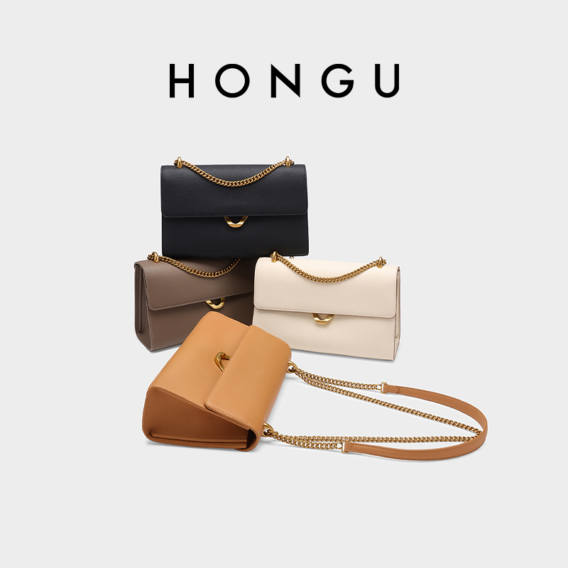 HONGU/红谷方形斜挎包百搭地雷系