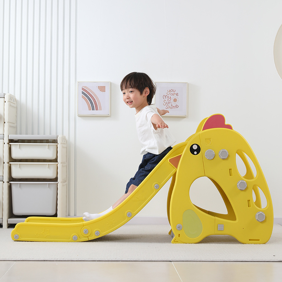 儿童卡通小鸡造型滑滑梯篮筐组合玩具宝宝滑梯0-3-6岁男孩溜溜梯