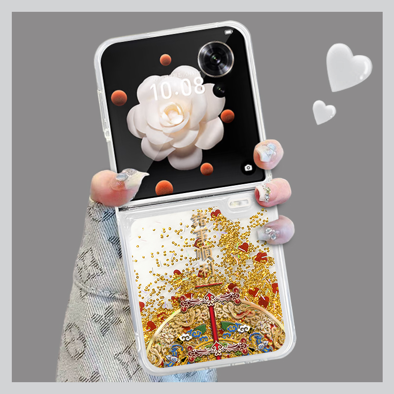 适用荣耀magicvflip手机壳诸事顺利折叠流沙壳全包保护套