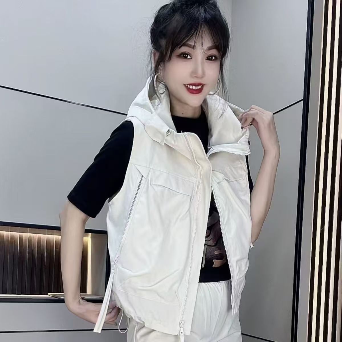 休闲马甲外套女短款小个子马夹外穿无袖上衣2025新款春秋女装坎肩
