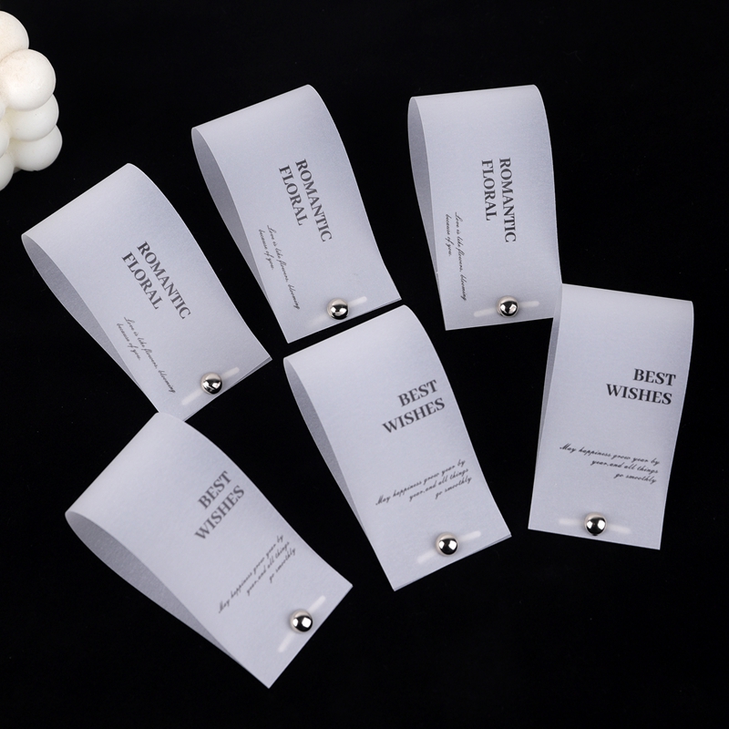 情人节半透明硫酸纸卡片简约ins风英文花束diy装饰卡花店资材