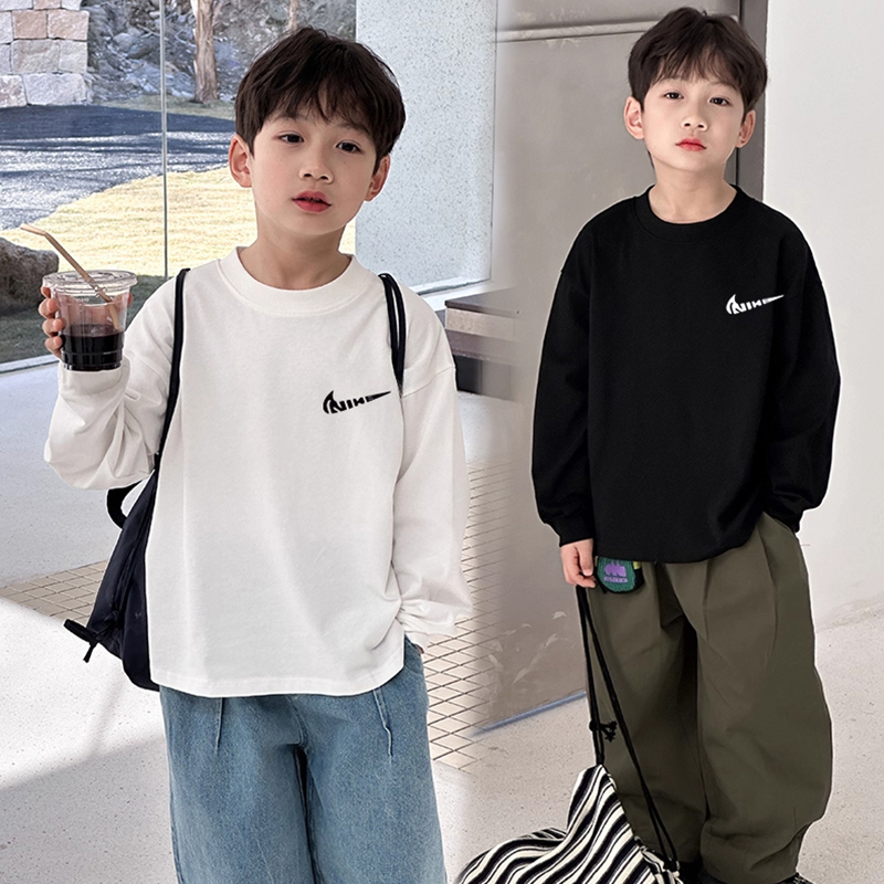 儿童纯棉长袖t恤男童打底衫2025春秋季新款中大童秋装休闲上衣潮t
