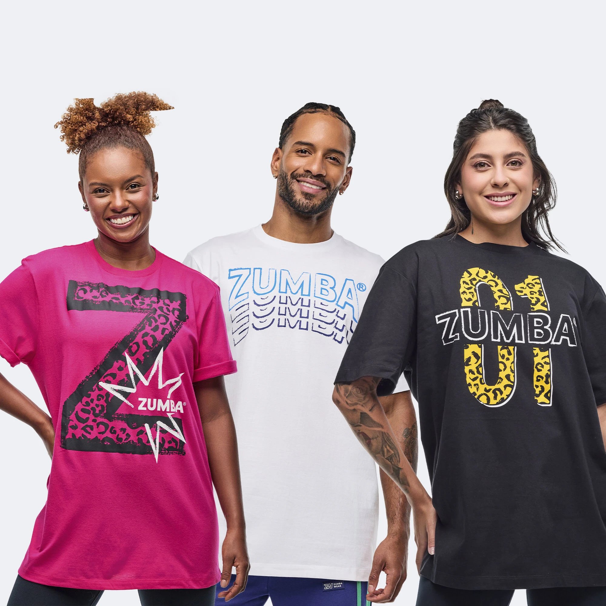 尊巴2025新款基础款全棉ZUMBA男女同款体恤运动短袖白黑色玫红色