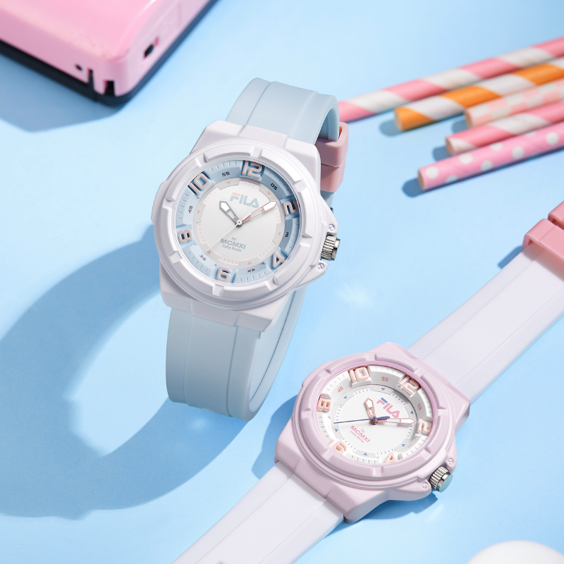 FILA斐乐手表2025新款马卡龙色小学初高中学生手表防水静音考试用
