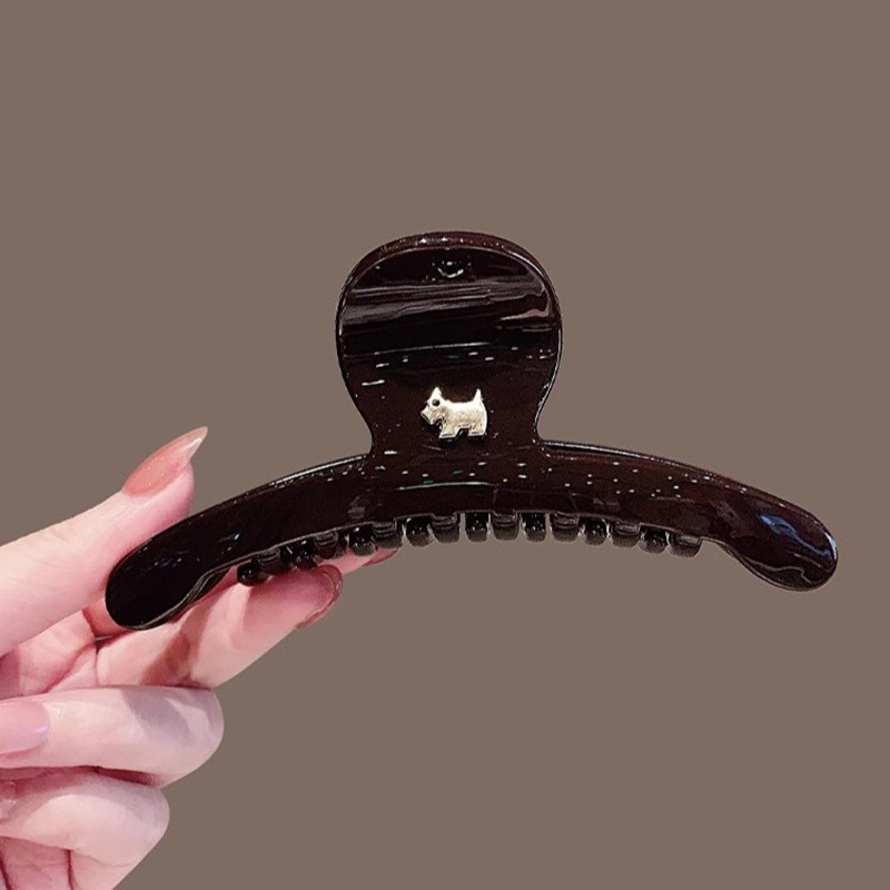 韩版简约小狗抓夹女后脑勺盘发鲨鱼夹子头饰高级感发夹发卡头饰