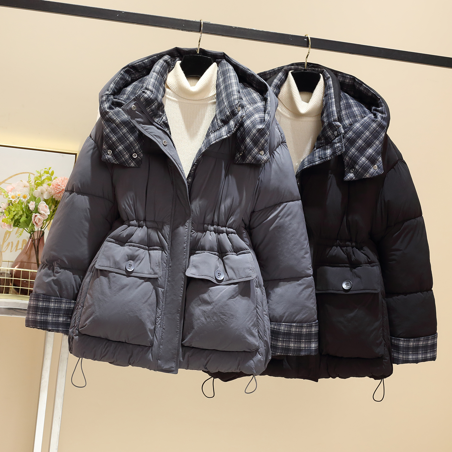 棉服女冬季2025新款巨好看晋江棉衣外套加厚保暖连帽收腰棉袄