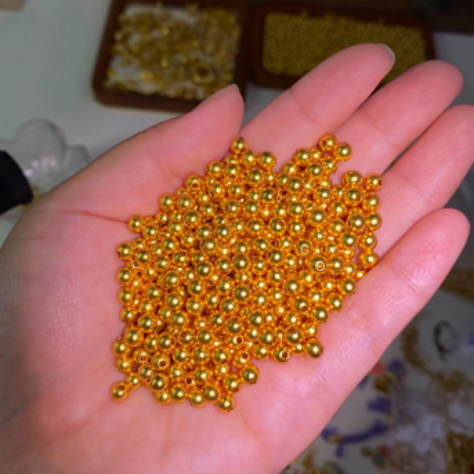 铜合金加厚金色珠子（送弹力绳）