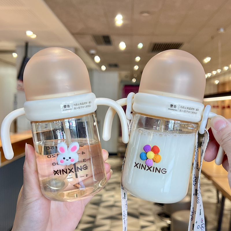 水杯儿童PPSU一岁以上喝水瓶宝宝学饮杯鸭嘴奶瓶婴幼儿刻度杯子