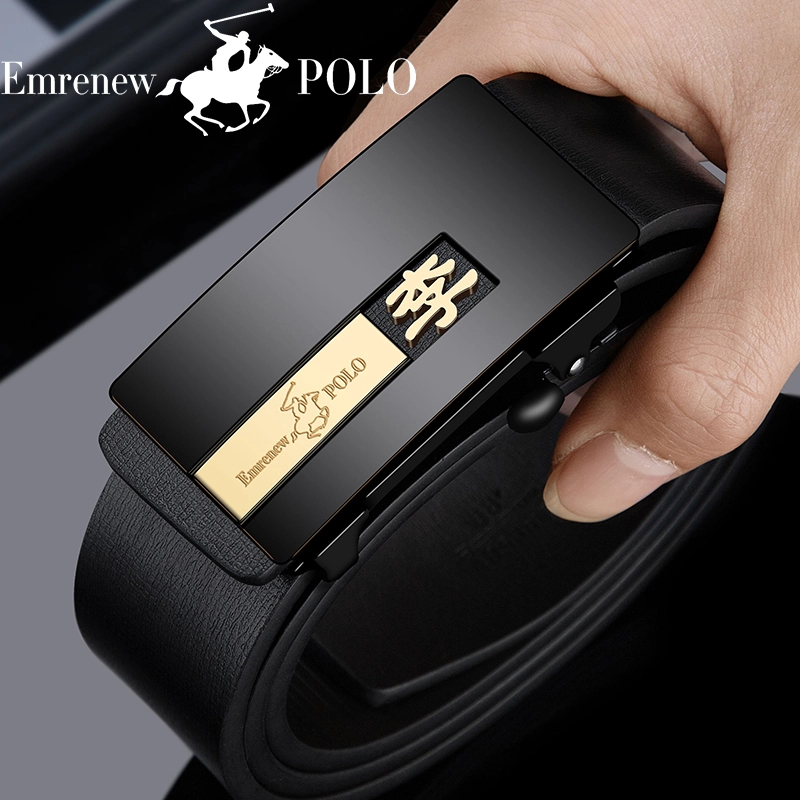 EMRENEWPOLO/安普里保罗【新款百家姓】高档男士无牙自动扣男款腰带