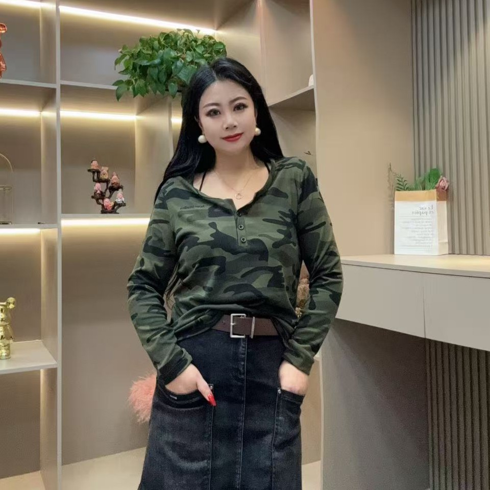 冬季上衣-千 25803 时尚休闲百搭打底简约设计胖MM大码女装新款