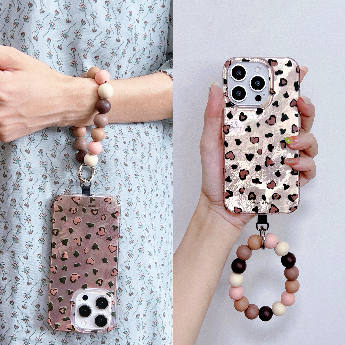 秋冬复古棕色豹纹手拎圆环适用iphone17pro手机壳苹果16女款15/14