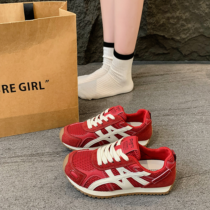 爆款厚底德训鞋女2025夏季新款百搭透气阿甘鞋防滑复古休闲运动鞋