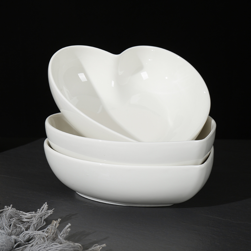 桃心形2025新款汤碗陶瓷高档家用网红款厨房精美酒店大号酒店白瓷