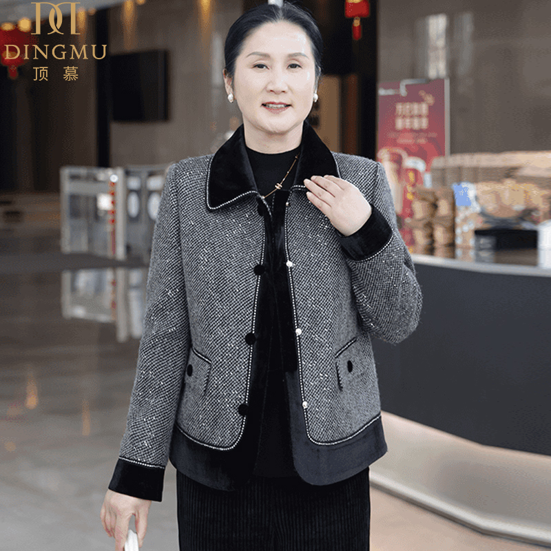 妈妈装女士春秋装外套2025新款中老年女装洋气气质上衣小香风开衫