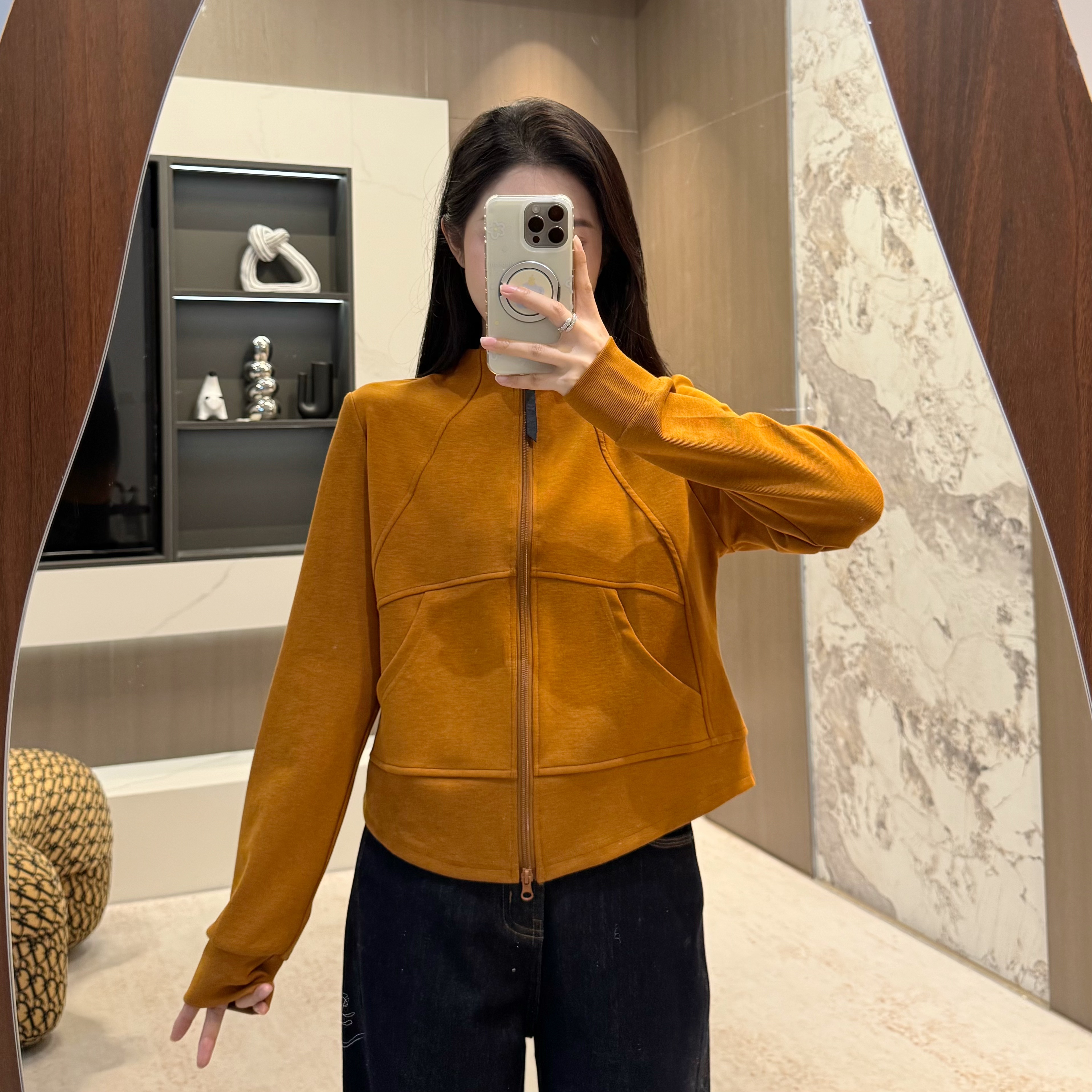 宿慕SUMU立体裁剪显瘦立领外套2025新9-27舒适百搭加绒上衣1620