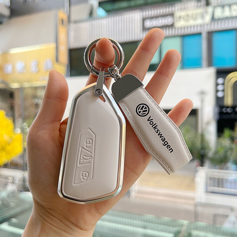 适用大众凌渡钥匙套高尔夫8真皮途昂/揽巡/揽镜壳id6/id7高档女扣