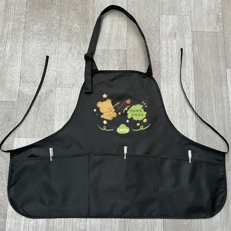 2025新款小个子围裙防水防油女厨房做饭男工作餐饮水果店定制logo